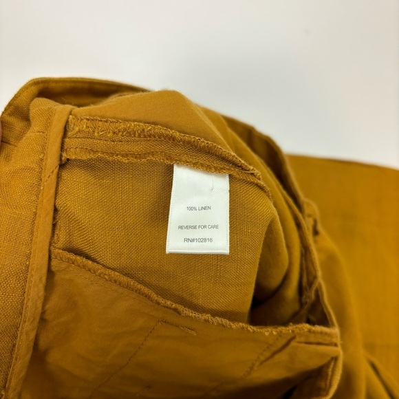 Garnet Hill Classic Linen Trousers in Sandalwood Size 2 - Picture 8 of 11